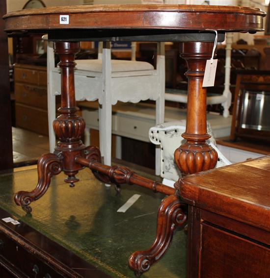 Victorian walnut oval centre table